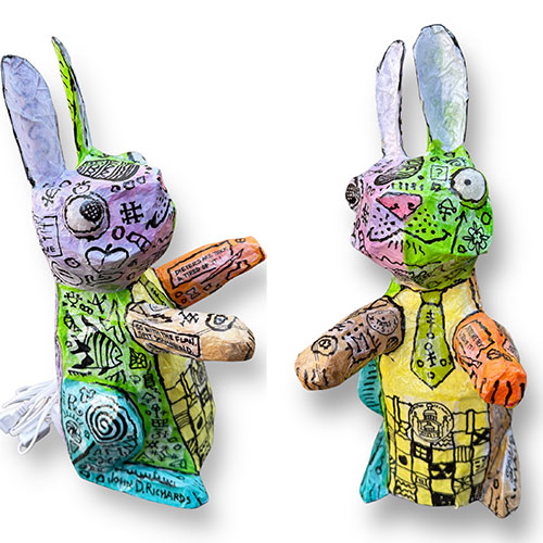 John Richards 6x16 Handbuilt Figural Bunny Lamp FL6137